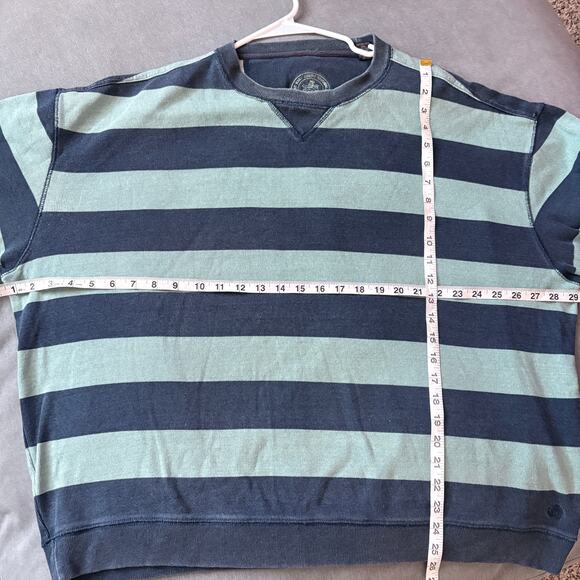 Rugby Stripe Nat Nast Striped Cotton Sweatshirt XL Navy Green Macau 90s Y2K - Picture 4 of 8